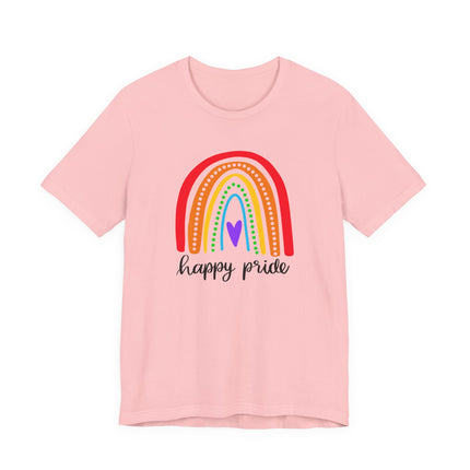 Pride Rainbow Tee — "Happy Pride" Short Sleeve Shirt