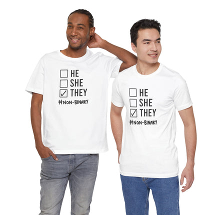 They / Non-Binary Tee — Checkbox He She They Shirt