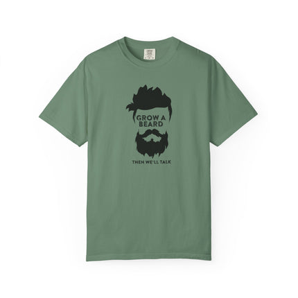 Grow a Beard graphic T-shirt | Beard Silhouette, Funny Text