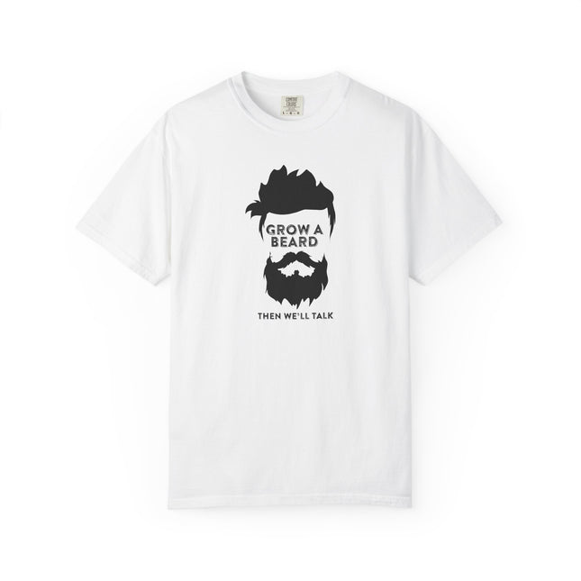 Grow a Beard graphic T-shirt | Beard Silhouette, Funny Text