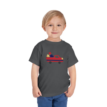 Patriotic Striped Pickup Truck Toddler Tee | Stars Graphic