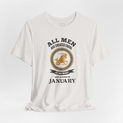 Capricorn Zodiac Emblem T-Shirt | All Men Are Created Equal, January
