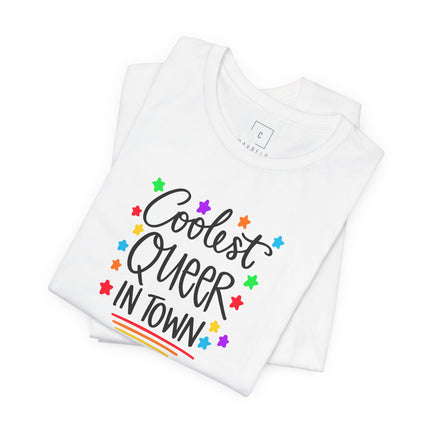 Coolest Queer in Town T-Shirt — Rainbow Pride Graphic Tee