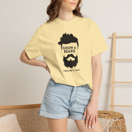 Grow a Beard graphic T-shirt | Beard Silhouette, Funny Text