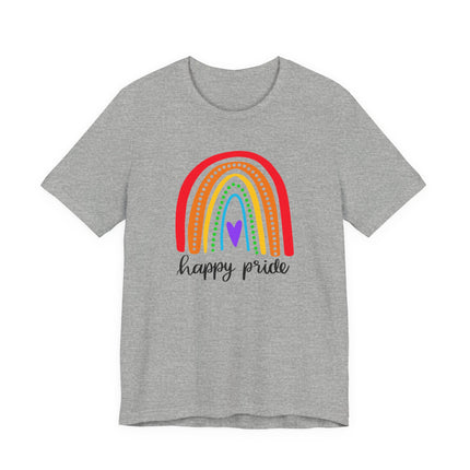 Pride Rainbow Tee — "Happy Pride" Short Sleeve Shirt