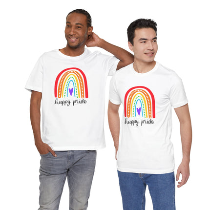 Pride Rainbow Tee — "Happy Pride" Short Sleeve Shirt