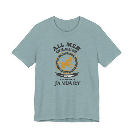 Capricorn Zodiac Emblem T-Shirt | All Men Are Created Equal, January