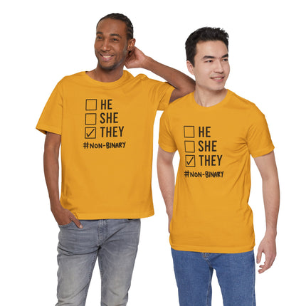 They / Non-Binary Tee — Checkbox He She They Shirt