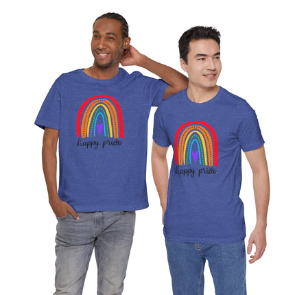 Pride Rainbow Tee — "Happy Pride" Short Sleeve Shirt