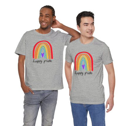 Pride Rainbow Tee — "Happy Pride" Short Sleeve Shirt