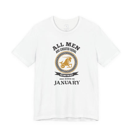 Capricorn Zodiac Emblem T-Shirt | All Men Are Created Equal, January
