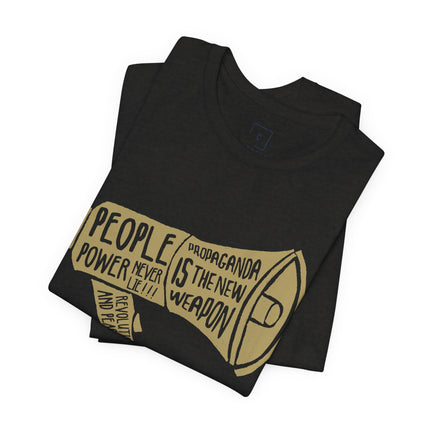 Megaphone Protest Tee — “People Power/Propaganda Is The New Weapon” Graphic T-Shirt