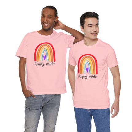 Pride Rainbow Tee — "Happy Pride" Short Sleeve Shirt
