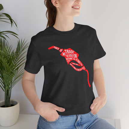Gas Pump Ribbon Tee — “I’d Trade My Blood For” Awareness Graphic T-Shirt