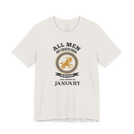 Capricorn Zodiac Emblem T-Shirt | All Men Are Created Equal, January