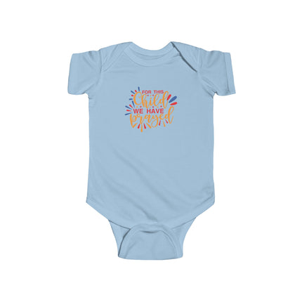 Infant Bodysuit – "On This Child We Have Blessed" Colorful Religious Baby Onesie