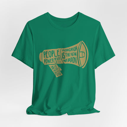 Megaphone Protest Tee — “People Power/Propaganda Is The New Weapon” Graphic T-Shirt