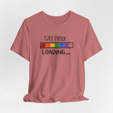 Gay Pride Loading T-Shirt — Rainbow Progress Bar Tee