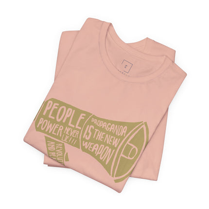 Megaphone Protest Tee — “People Power/Propaganda Is The New Weapon” Graphic T-Shirt