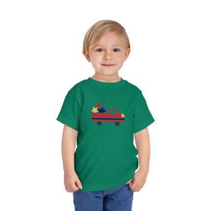 Patriotic Striped Pickup Truck Toddler Tee | Stars Graphic