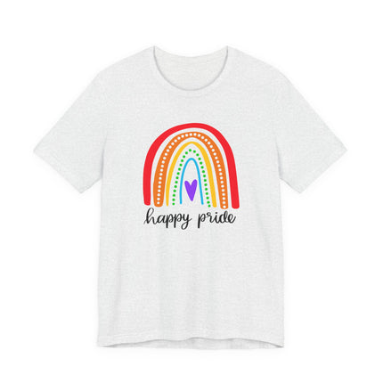 Pride Rainbow Tee — "Happy Pride" Short Sleeve Shirt
