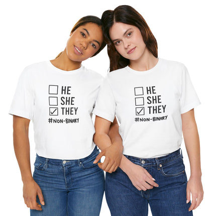 They / Non-Binary Tee — Checkbox He She They Shirt