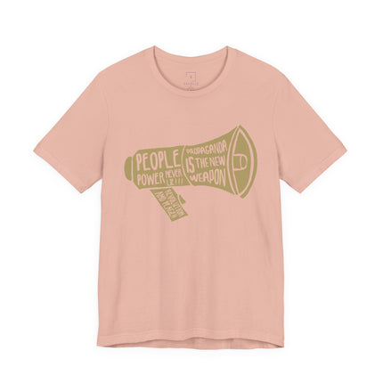 Megaphone Protest Tee — “People Power/Propaganda Is The New Weapon” Graphic T-Shirt