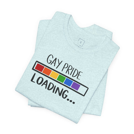 Gay Pride Loading T-Shirt — Rainbow Progress Bar Tee