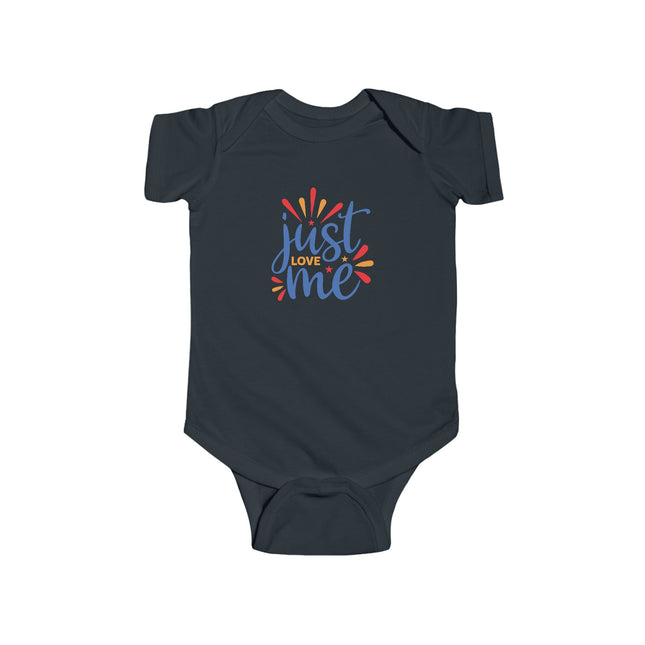Infant Bodysuit – "Just Love Me" Colorful Baby Onesie