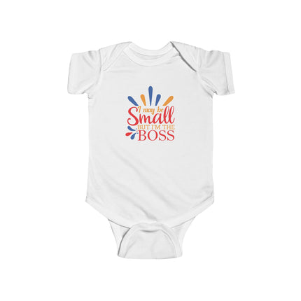 Infant Bodysuit — "I May be Small, I’m the Boss" Colorful Baby Onesie