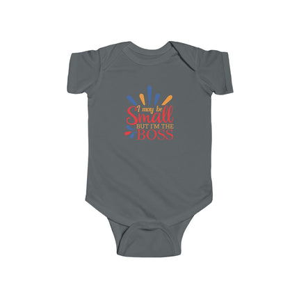 Infant Bodysuit — "I May be Small, I’m the Boss" Colorful Baby Onesie