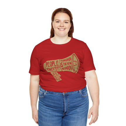 Megaphone Protest Tee — “People Power/Propaganda Is The New Weapon” Graphic T-Shirt