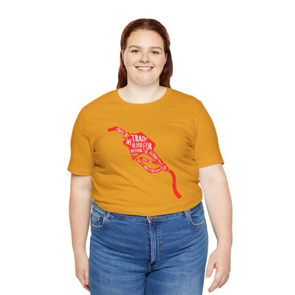 Gas Pump Ribbon Tee — “I’d Trade My Blood For” Awareness Graphic T-Shirt