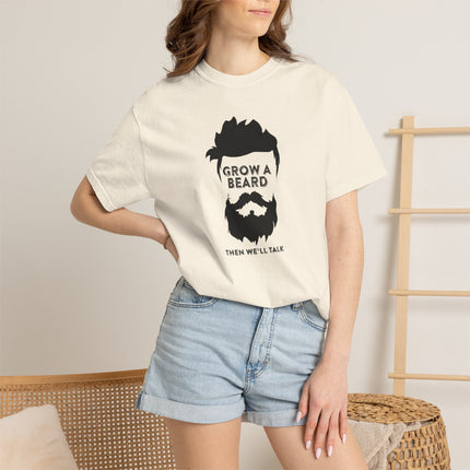 Grow a Beard graphic T-shirt | Beard Silhouette, Funny Text