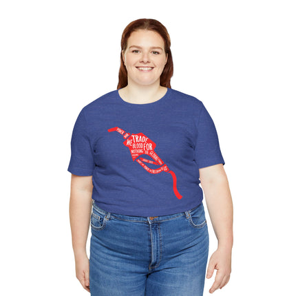 Gas Pump Ribbon Tee — “I’d Trade My Blood For” Awareness Graphic T-Shirt