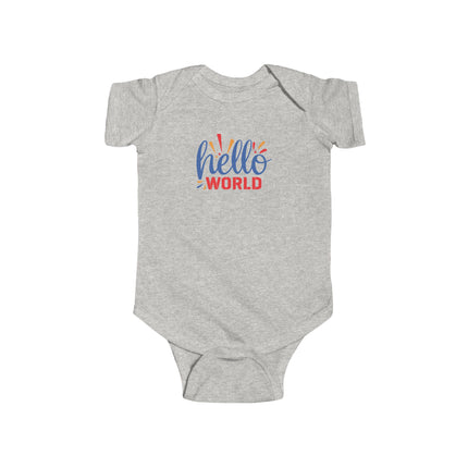 Infant Bodysuit - "Hello World" Newborn Baby Onesie (Gender Neutral)