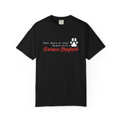 Feel Safe At Night Sleep With German Shepherd T-shirt | Paw Print Tee