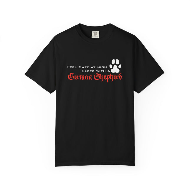 Feel Safe At Night Sleep With German Shepherd T-shirt | Paw Print Tee