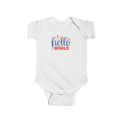 Infant Bodysuit - "Hello World" Newborn Baby Onesie (Gender Neutral)
