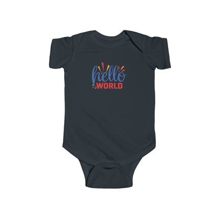 Infant Bodysuit - "Hello World" Newborn Baby Onesie (Gender Neutral)