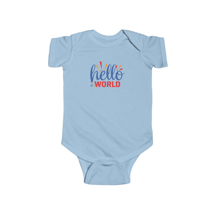 Infant Bodysuit - "Hello World" Newborn Baby Onesie (Gender Neutral)