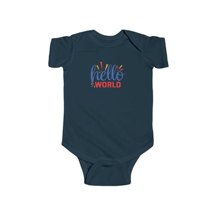 Infant Bodysuit - "Hello World" Newborn Baby Onesie (Gender Neutral)