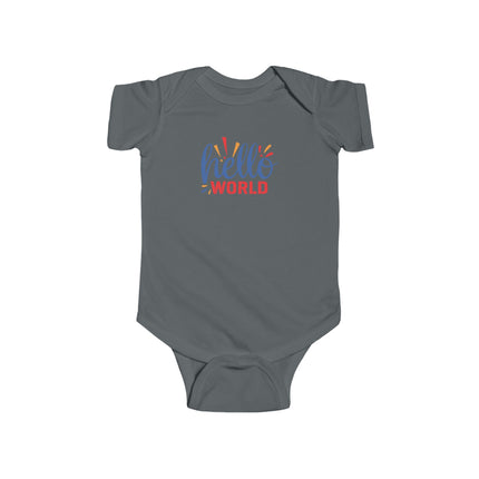 Infant Bodysuit - "Hello World" Newborn Baby Onesie (Gender Neutral)