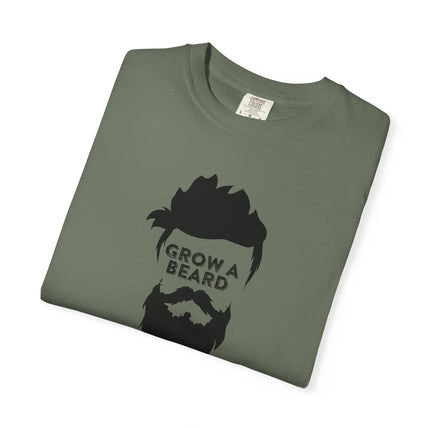 Grow a Beard graphic T-shirt | Beard Silhouette, Funny Text
