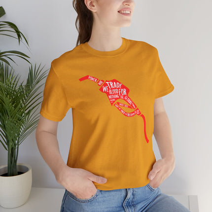 Gas Pump Ribbon Tee — “I’d Trade My Blood For” Awareness Graphic T-Shirt