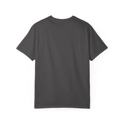 STOP handprint graphic T-Shirt | purple pattern, red palm print