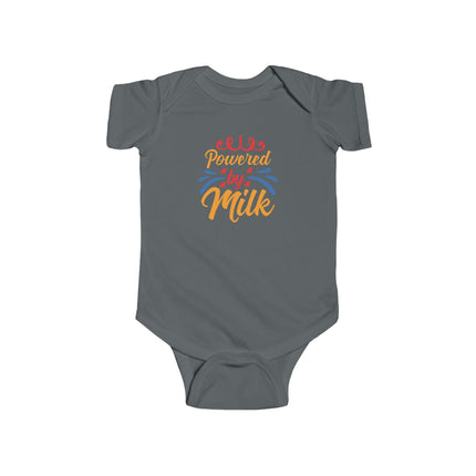 Infant Bodysuit - "Powered by Milk" Cute Baby Onesie, Newborn Gift