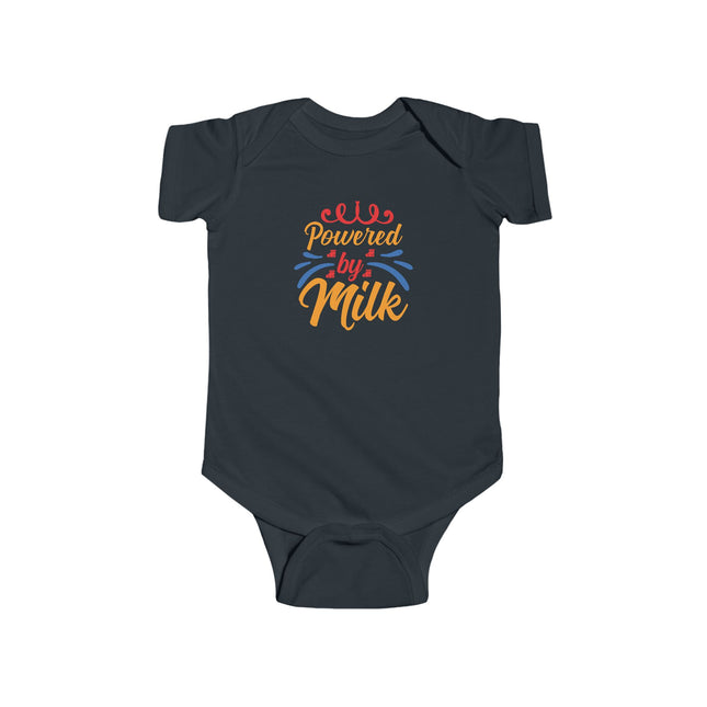 Infant Bodysuit - "Powered by Milk" Cute Baby Onesie, Newborn Gift