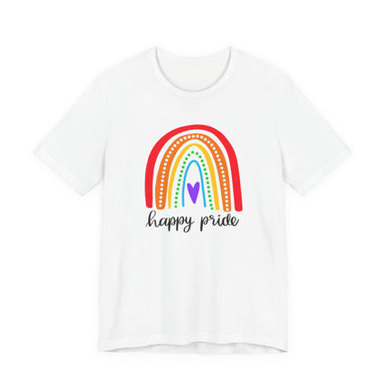 Pride Rainbow Tee — "Happy Pride" Short Sleeve Shirt