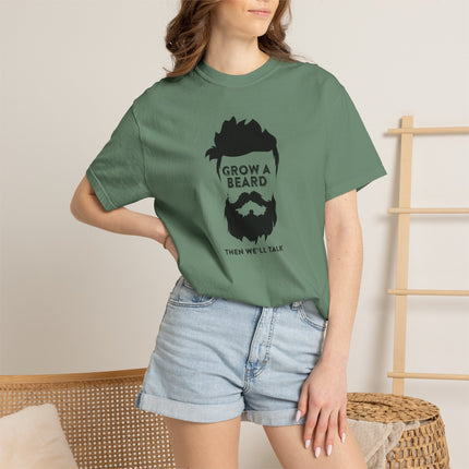 Grow a Beard graphic T-shirt | Beard Silhouette, Funny Text